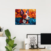 Bull Terrier Paper Quilling Art Dog Portret Poster (Thuiskantoor)