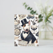 Bull Terrier Pattern Briefkaart (Staand voorkant)
