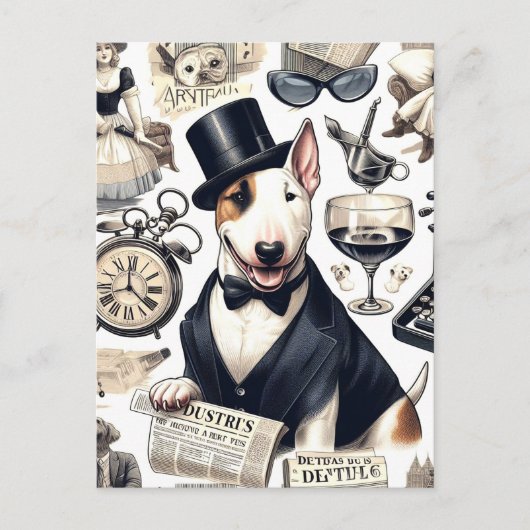 Bull Terrier Pattern Briefkaart (Voorkant)