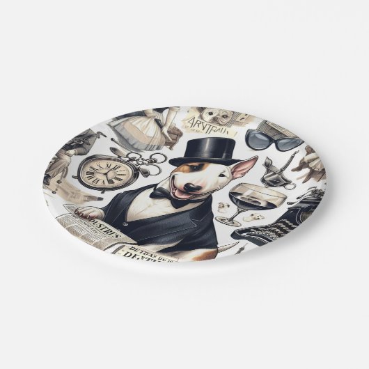  Bull Terrier Pattern Papieren Bordje (Gekanteld)