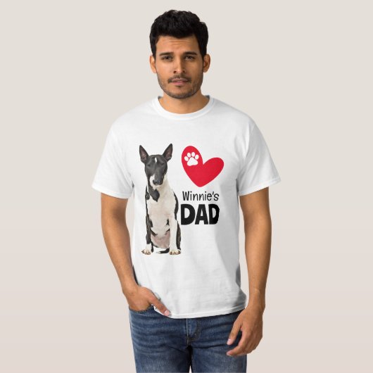 Bull Terrier Personalized Dad T-shirt (Voorkant volledig)