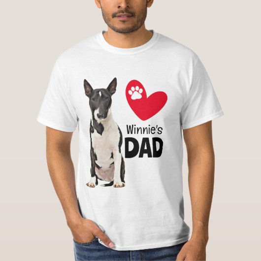 Bull Terrier Personalized Dad T-shirt (Voorkant)