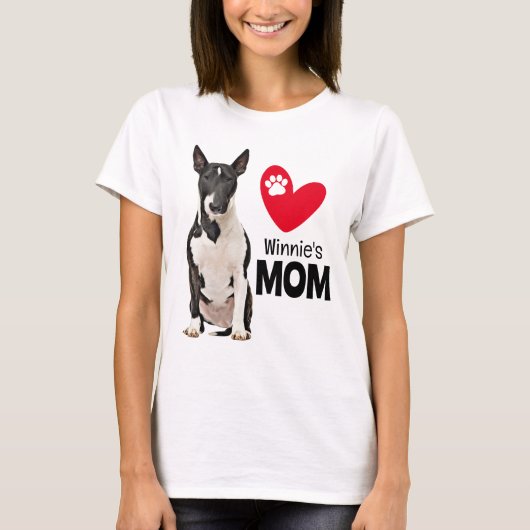 Bull Terrier Personalized Mam T-shirt (Voorkant)