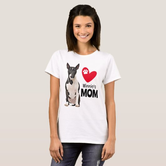 Bull Terrier Personalized Mam T-shirt (Voorkant volledig)