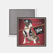 Bull Terrier Pirate Gifts Magneet (Voorkant / Achterkant)