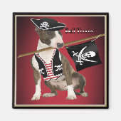 Bull Terrier Pirate Gifts Magneet (Voorkant)