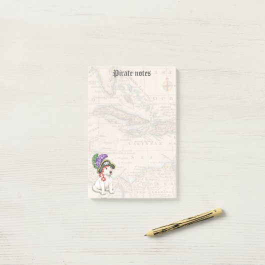Bull Terrier Pirate Post-it® Notes (Op bureau)