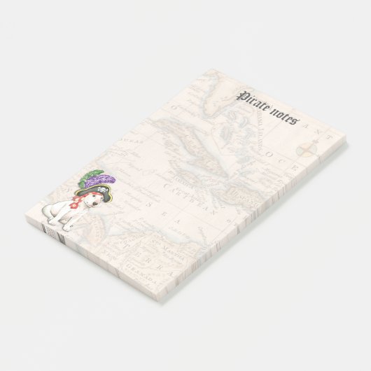 Bull Terrier Pirate Post-it® Notes (Schuin)