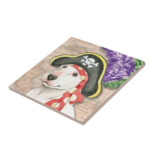 Bull Terrier Pirate Tegeltje (Zijkant)
