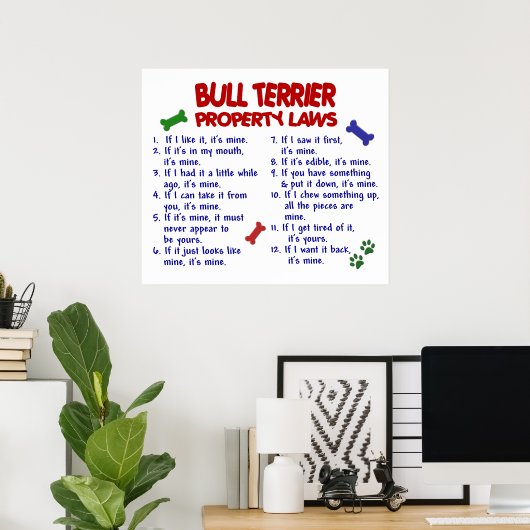 BULL TERRIER PL2 POSTER (Thuiskantoor)