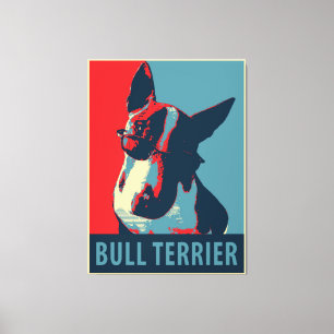 Bull Terrier Political Parody Canvas Afdruk