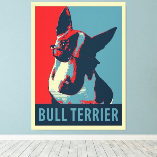 Bull Terrier Political Parody Canvas Afdruk (Insitu (Houten vloer))