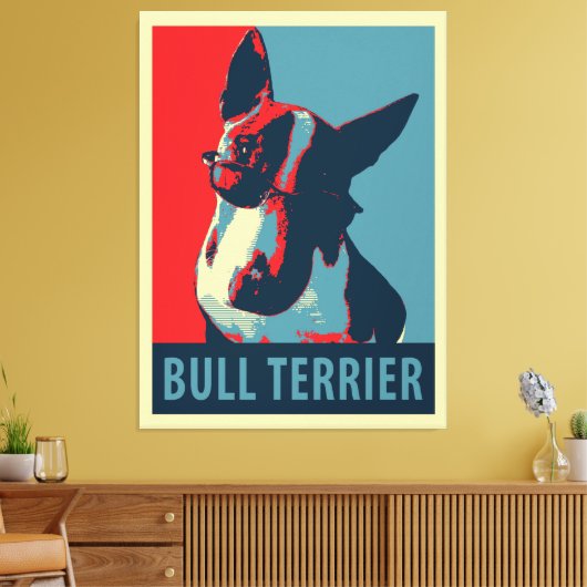 Bull Terrier Political Parody Canvas Afdruk (Insitu (Woonkamer))