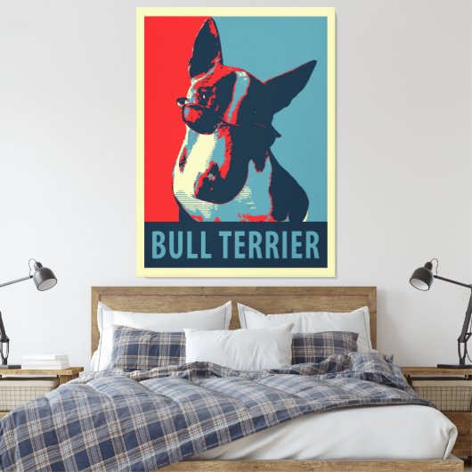 Bull Terrier Political Parody Canvas Afdruk (Insitu (Slaapkamer))