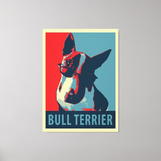 Bull Terrier Political Parody Canvas Afdruk (Voorkant)