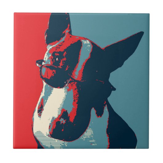 Bull Terrier Political Parody Tegeltje (Voorkant)