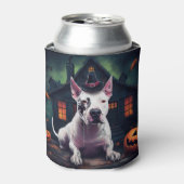 Bull Terrier pompoenen Halloween eng Blikjeskoeler (Blikje Voorkant)