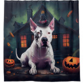 Bull Terrier pompoenen Halloween eng Douchegordijn (Voorkant)