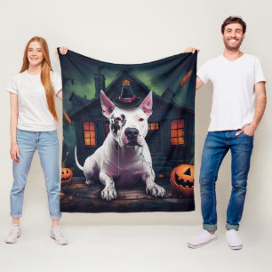 Bull Terrier pompoenen Halloween eng Fleece Deken