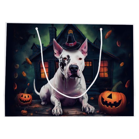 Bull Terrier pompoenen Halloween eng Groot Cadeauzakje (Achterkant)