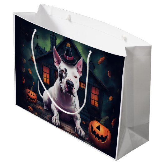Bull Terrier pompoenen Halloween eng Groot Cadeauzakje (Achterkant Gekanteld)