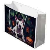 Bull Terrier pompoenen Halloween eng Groot Cadeauzakje (Voorkant Gekanteld)