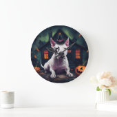 Bull Terrier pompoenen Halloween eng Grote Klok (Huis)