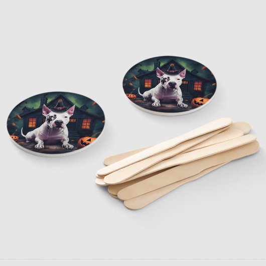 Bull Terrier pompoenen Halloween eng Handwaaier (Niet-gemonteerd)