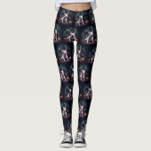 Bull Terrier pompoenen Halloween eng Leggings (Voorkant)