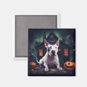 Bull Terrier pompoenen Halloween eng Magneet (Voorkant / Achterkant)