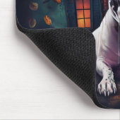 Bull Terrier pompoenen Halloween eng Muismat (Hoek)