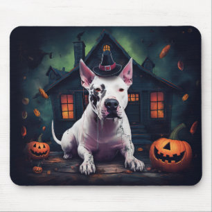Bull Terrier pompoenen Halloween eng Muismat