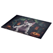 Bull Terrier pompoenen Halloween eng Snijplank (Hoek)