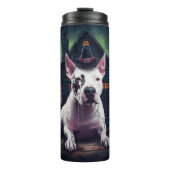 Bull Terrier pompoenen Halloween eng Thermosbeker (Voorkant)