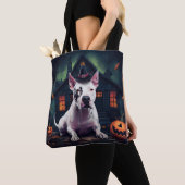 Bull Terrier pompoenen Halloween eng Tote Bag (Dichtbij)