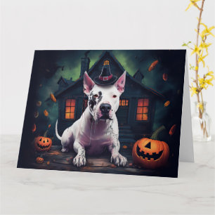 Bull Terrier Pompoenen Halloween Griezelen Kaart