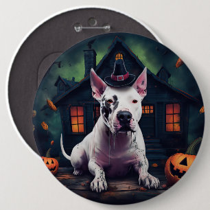 Bull Terrier Pompoenen Halloween Griezelen Ronde Button 6,0 Cm