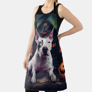 Bull Terrier Pompoenen Halloween Griezelen Schort