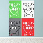 Bull Terrier Pop Art Focus op de GOEDE inspiratie Canvas Afdruk (Insitu (Houten vloer))