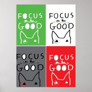 Bull Terrier Pop Art Focus op de GOEDE inspiratie Poster