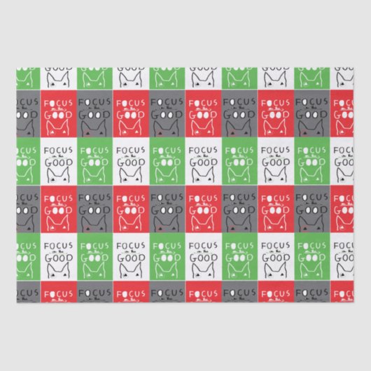 Bull Terrier Pop Art Focus op de GOEDE inspiratie Tissuepapier (Voorkant)