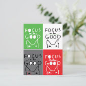 Bull Terrier Pop Art Focus op GOOD quote Briefkaart (Staand voorkant)