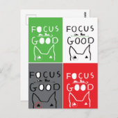 Bull Terrier Pop Art Focus op GOOD quote Briefkaart (Voorkant / Achterkant)