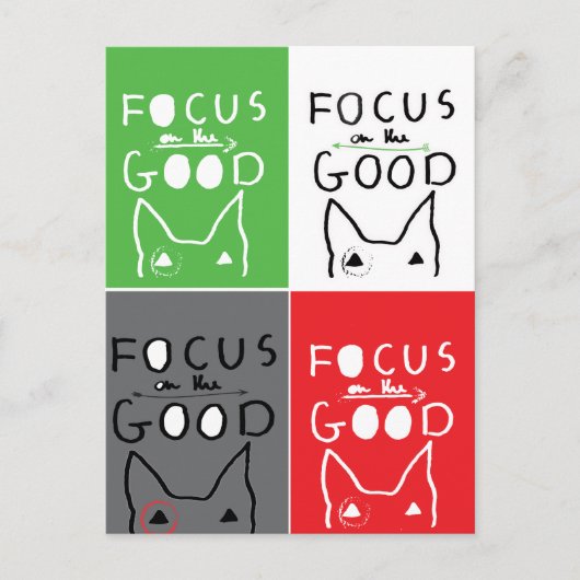 Bull Terrier Pop Art Focus op GOOD quote Briefkaart (Voorkant)