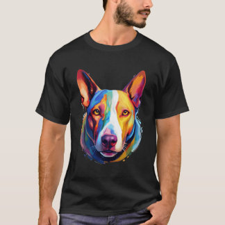 Bull Terrier Portret Kleur Artwork T-shirt