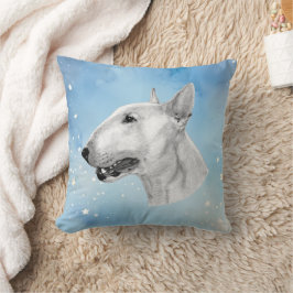 Bull Terrier potloodtekening Kussen