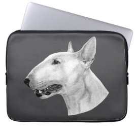 Bull Terrier potloodtekening Laptop Sleeve