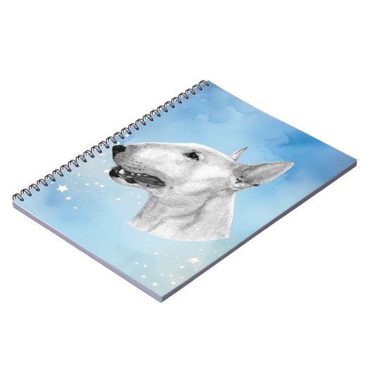 Bull Terrier potloodtekening Notitieboek (Linkerzijde)