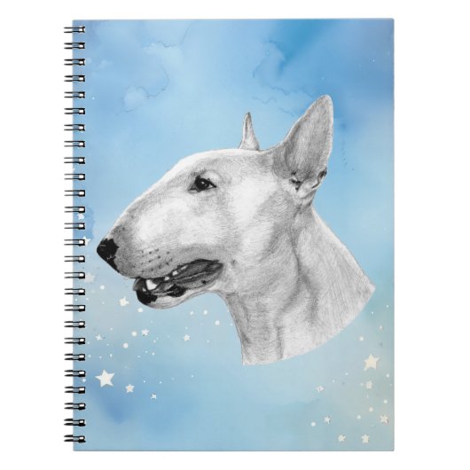 Bull Terrier potloodtekening Notitieboek (Voorkant)