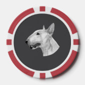 Bull Terrier potloodtekening Poker Chips (Voorkant)